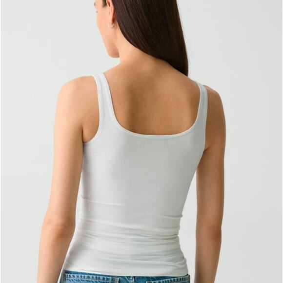 Theory Women's Len Tubular Tank Top White One Size NWT 110 - Picture 9 of 12